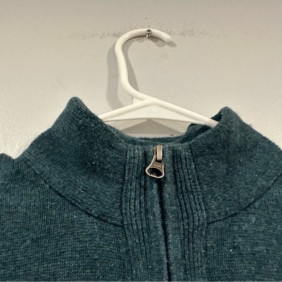 Title Nine Blue Green Cotton Wool Blend Full Zip Sweater Large L - Picture 2 of 6
